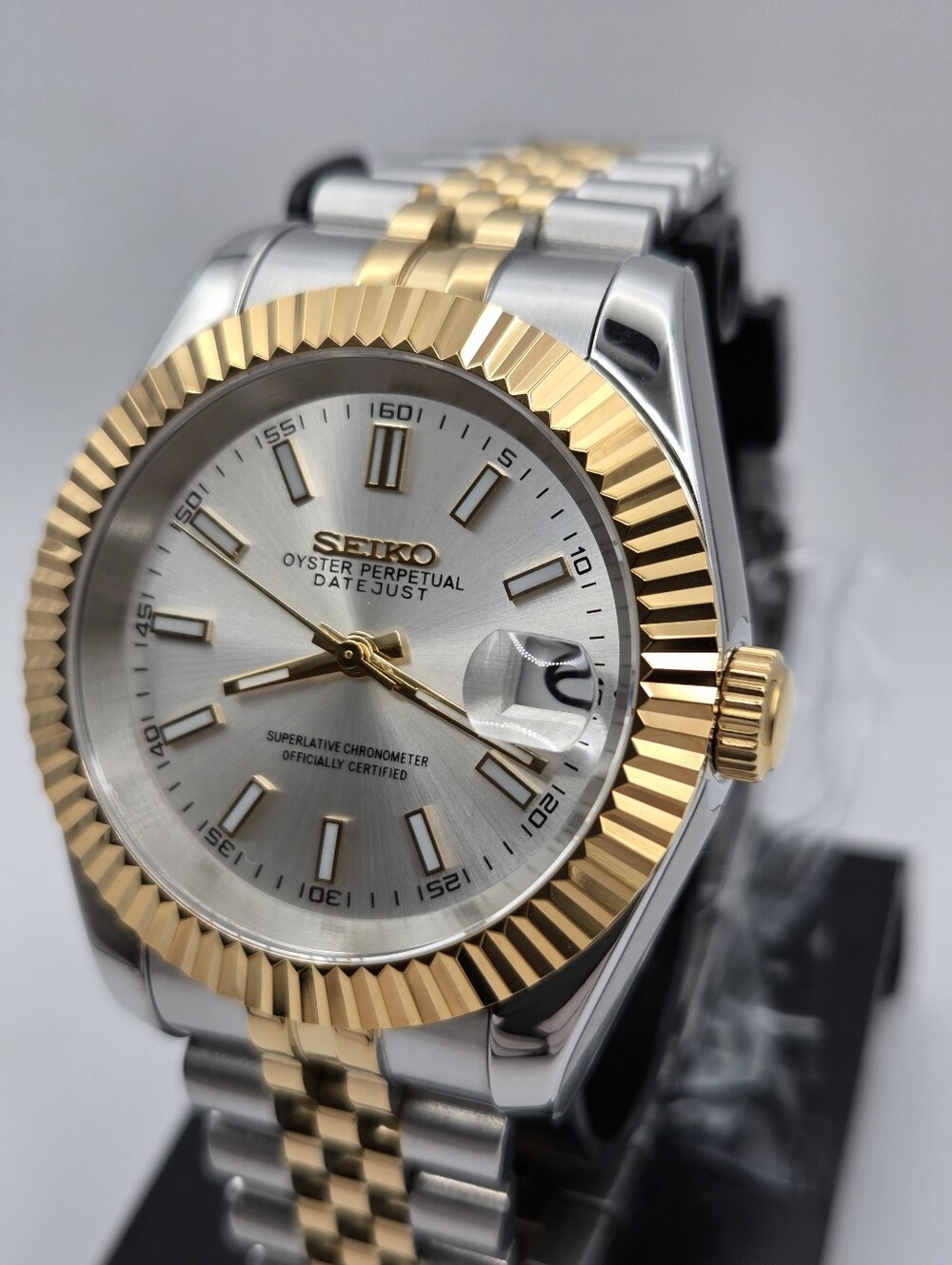 New Seiko Mod 36mm Automatic Watch White Dial DJ - Picture 2 of 6